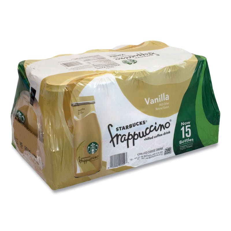 Starbucks GRR90000050 Frappuccino Coffee, 9.5 oz Bottle, Vanilla, 15/Carton