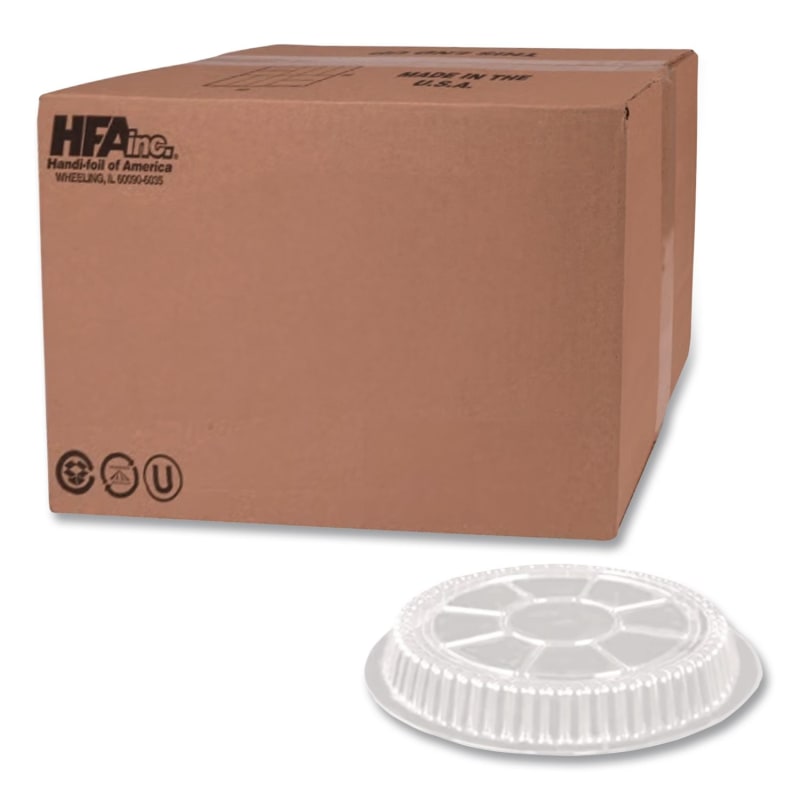 HFA HFA2047DL Plastic Dome Lids, Fits Round Pan 2047, 7" Diameter x 0.88" h, Clear, 500/Carton