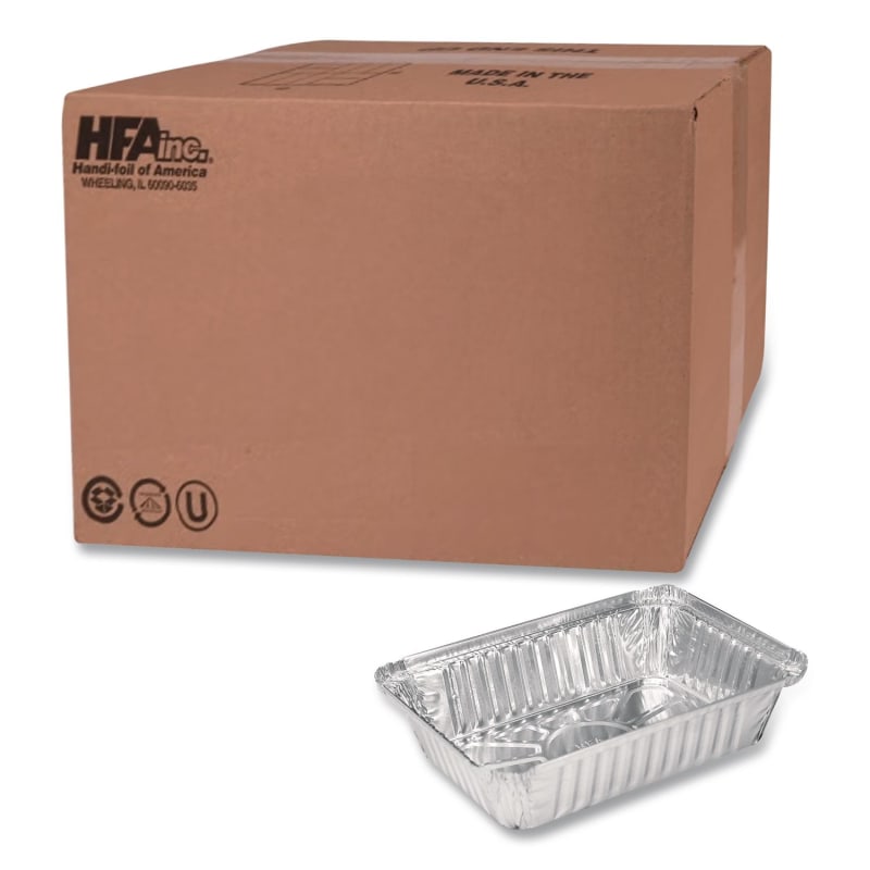 HFA HFA206030 Aluminum Oblong Pan, 1.5 lb, 5.13 x 7.06 x 1.69, Silver, 500/Carton
