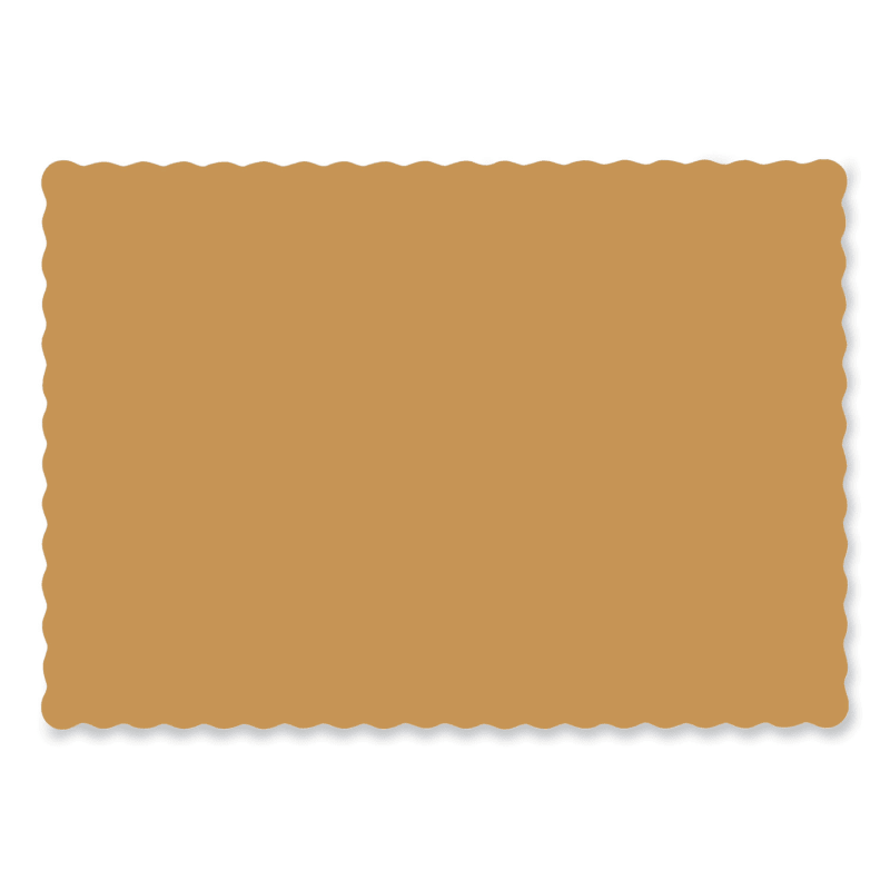 Hoffmaster HFM310560 Placemats, Smooth Surface, Scalloped Edges, 14" x 10", Gold, 1,000/Carton