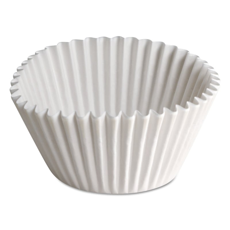 Hoffmaster HFMBL35065 Fluted Bake Cups, 8 oz, 3.5 x 1.5 x 0.5, White, Paper, 500/Pack, 10 Packs/Carton