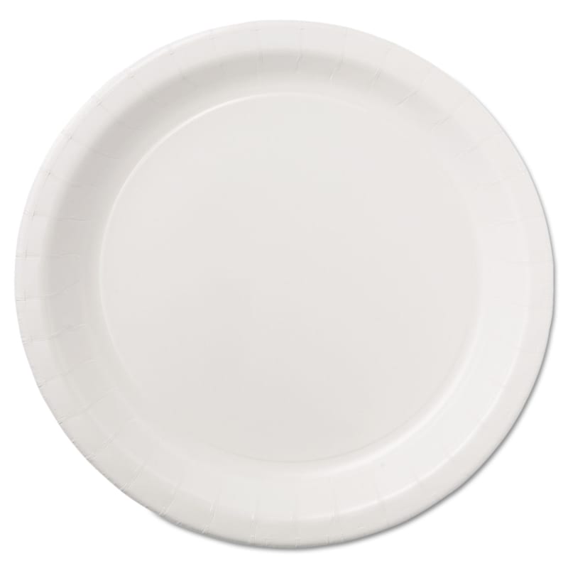Hoffmaster HFMPL7095 Coated Paper Dinnerware, Plate, 9" Dia, White, 50/pack, 10 Packs/carton