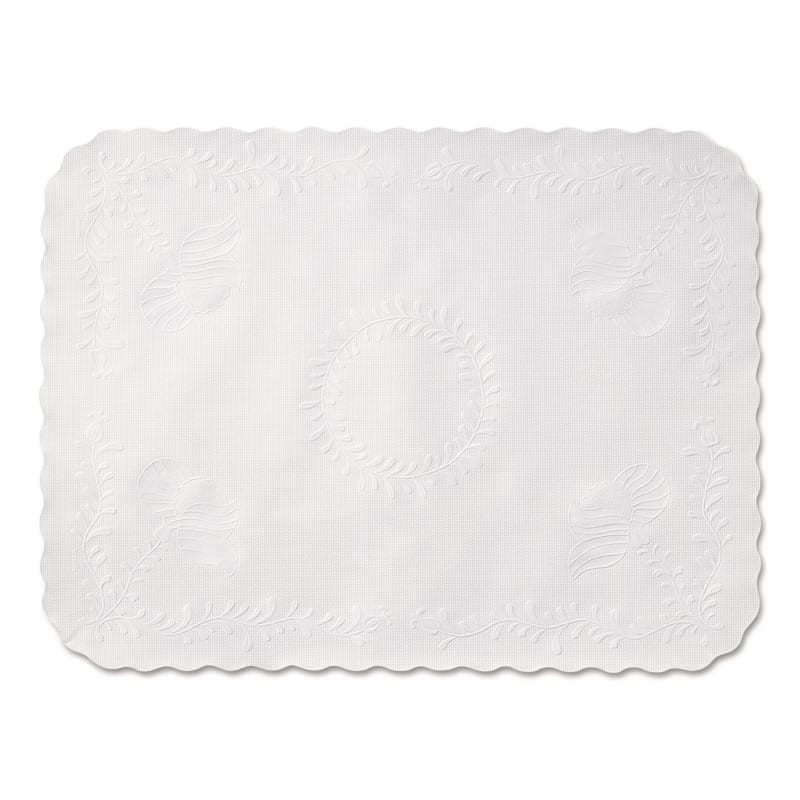 Hoffmaster HFMTC8704471 Scalloped Edge Traymat, Smooth Surface, 16.63" x 12.75", White, 1,000/Carton