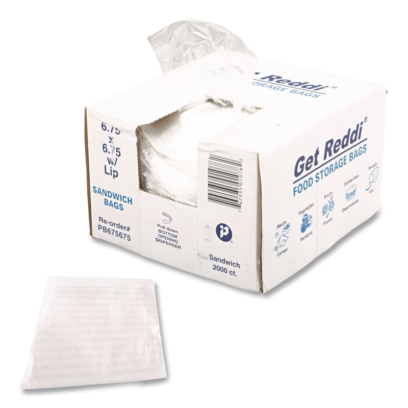 Inteplast Group IBSPB675675 Food Bags, 6.75" x 6.75", Clear, 2,000/Carton