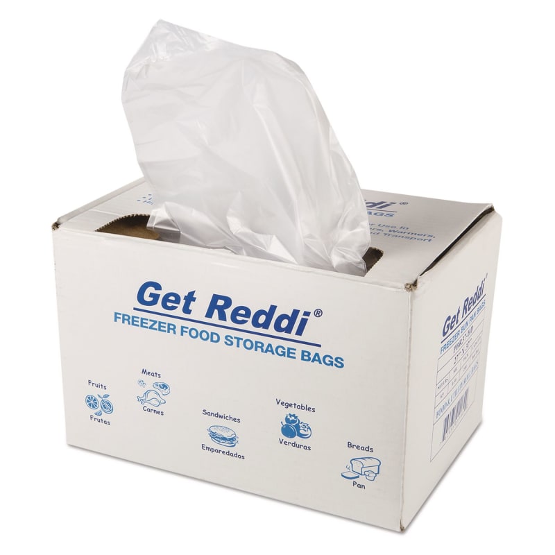 Inteplast Group IBSPBR37HD Get Reddi Freezer Food Storage Bags for Full-Size Bun Pans, Includes Twist-Ties, 27" x 37", Natural, 200/Carton
