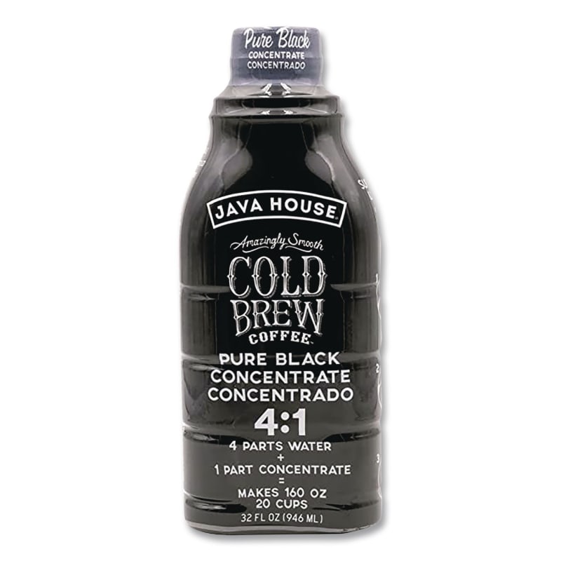 Java House JVHHFP01607 Cold Brew Coffee Concentrate, Pure Black, 32 oz Bottle