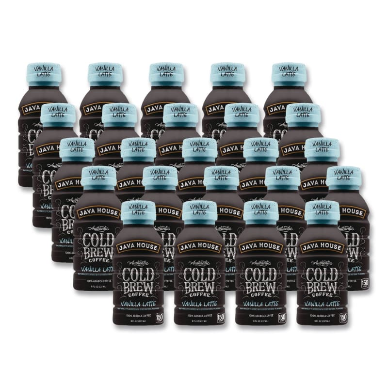 Java House JVHHFP01785 Cold Brew Coffee, Vanilla Latte, 8 oz Bottle, 24/Carton