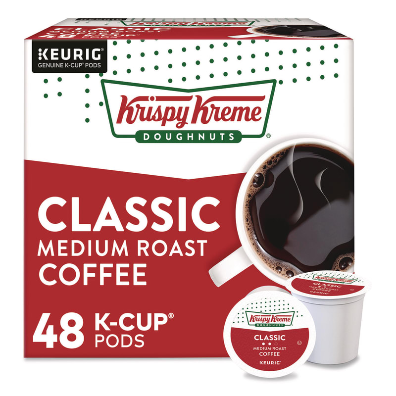 Krispy Kreme Doughnuts KEU24306975 Classic Coffee K-Cups, Medium Roast, 0.33 oz, 48/Box
