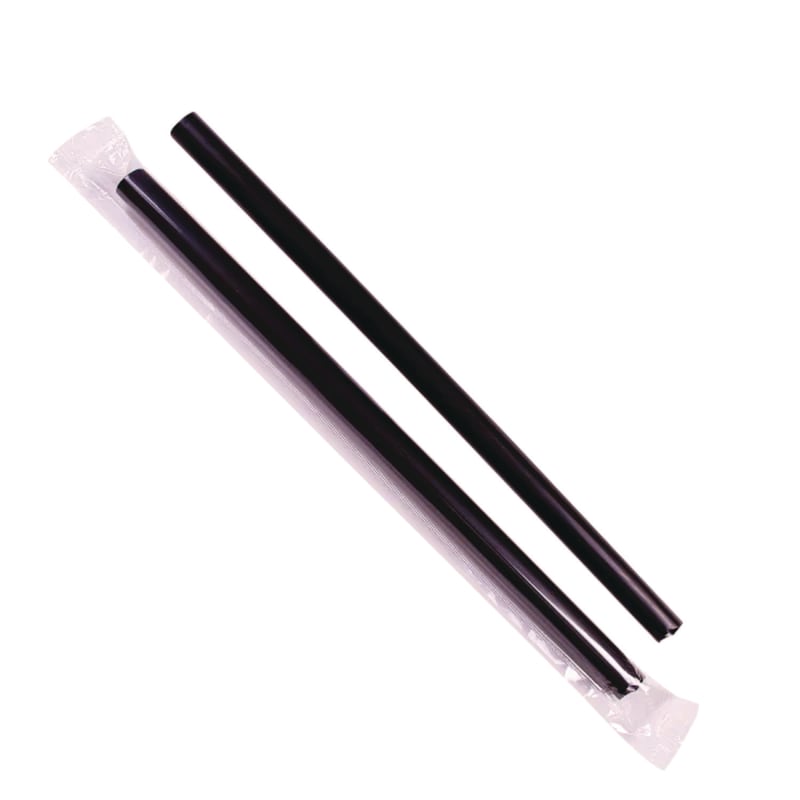 Karat KRTC9060SBLACK Boba Straws, 9", Plastic, Black, 1,600/Carton