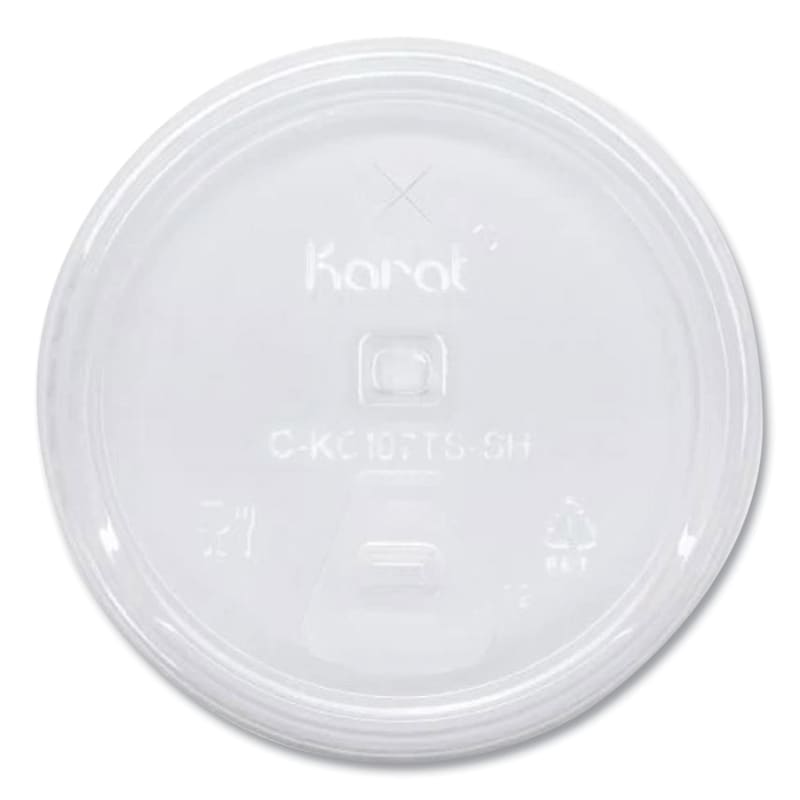 Karat KRTCKC107TSSH PET Lids, Strawless Sipper, Fits 32 oz Cold Cups, Plastic, Clear, 1,000/Carton