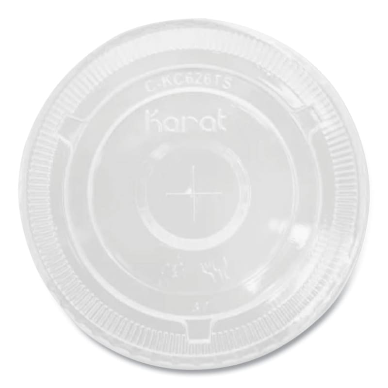 Karat KRTCKC626TS PET Lids, Flat with Straw Slot, Fits 12 oz to 24 oz Cold Cups, Plastic, Clear, 1,000/Carton