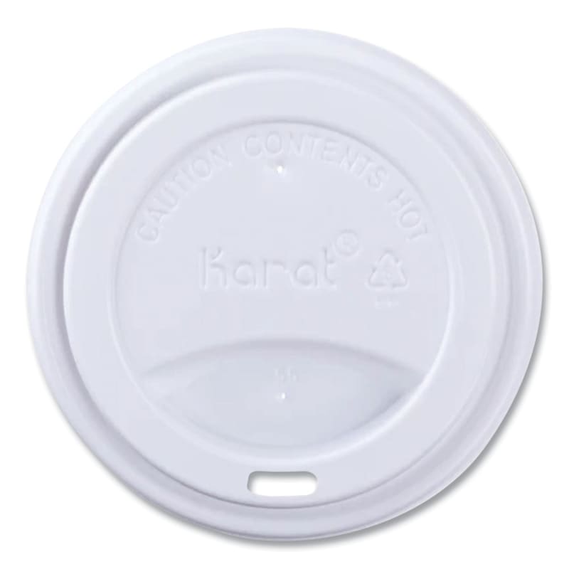Karat KRTCKDL516WPP Hot Cup Lids, Sipper Lid, Fits 10 oz to 24 oz Hot Cups, Plastic, White, 1,000/Carton