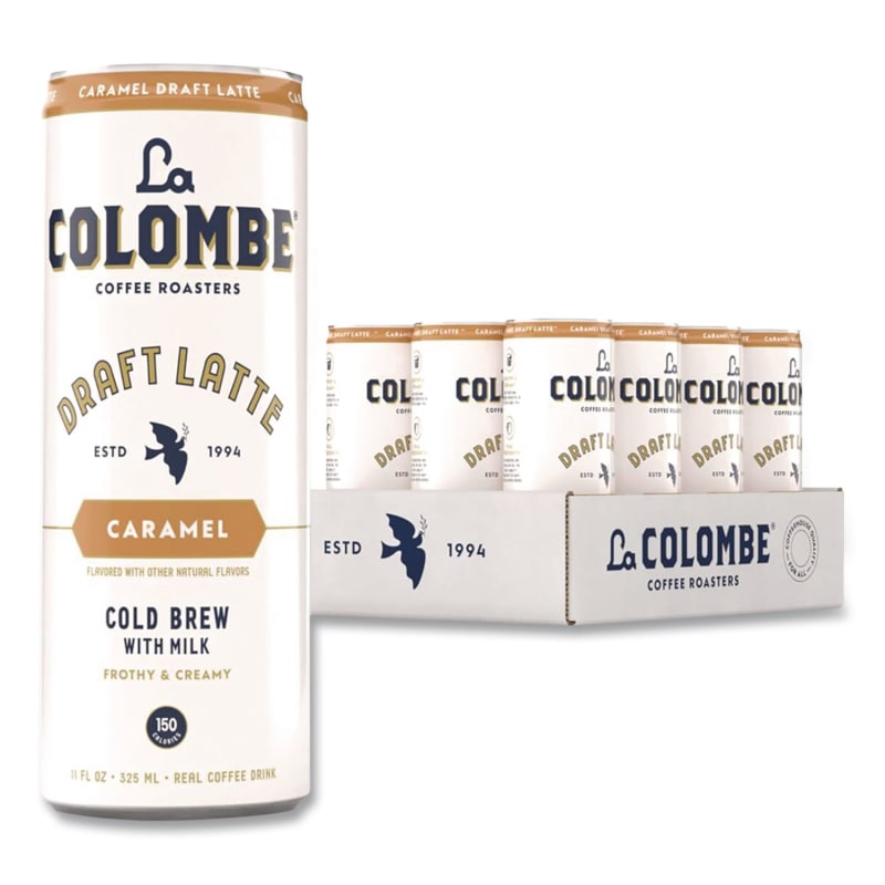La Colombe LALLCT00499 Draft Latte Cold Brew, Caramel Latte, 11 oz Can, 12/Carton