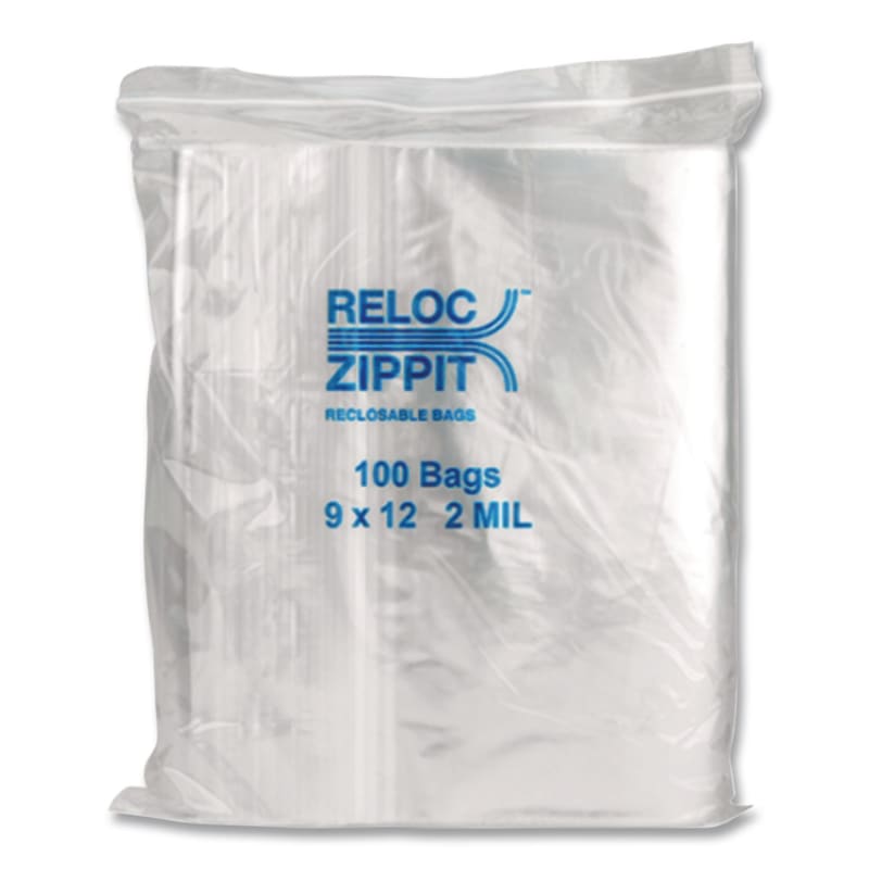 BagCo MGPMGZ2P0912 Zippit Resealable Bags, 2 Mil, 9" X 12", Clear, 1,000/carton