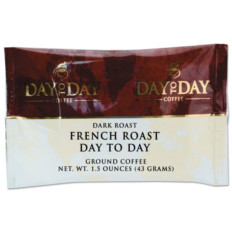 Day to Day Coffee PCO22005 100% Pure Coffee, French Roast, 1.5 Oz Pack, 42/carton