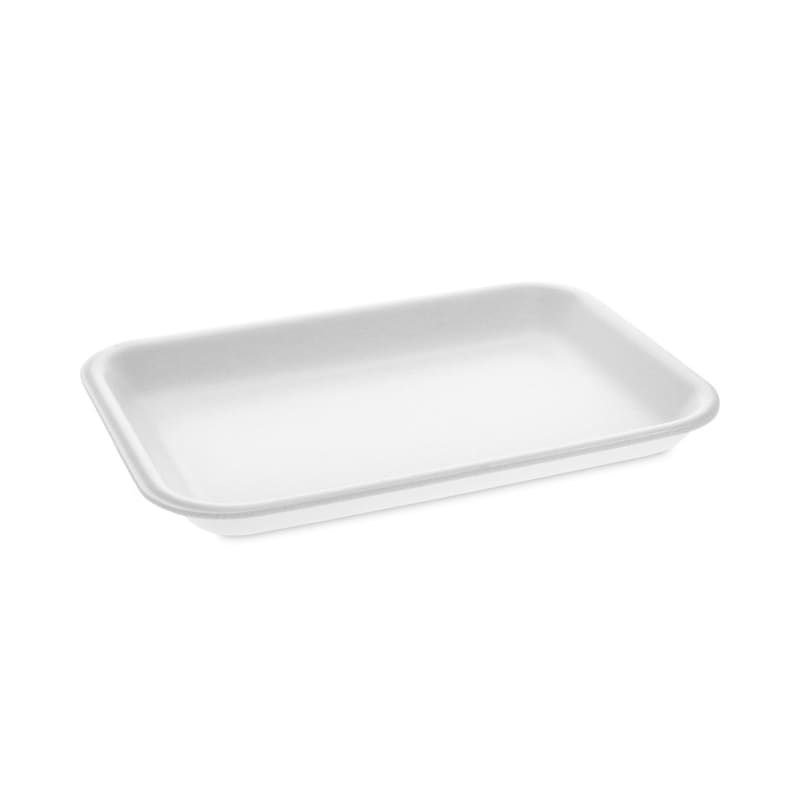 Pactiv Evergreen PCT0TF100200000 Supermarket Tray, #2, 8.2 x 5.7 x 0.91, White, Foam ,500/Carton
