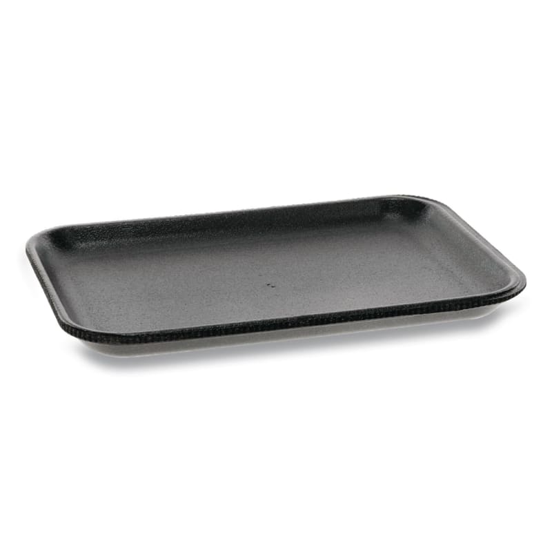 Pactiv Evergreen PCT51P902S Supermarket Tray, #2, 8.4 x 5.9 x 0.7, Black, Foam, 500/Carton