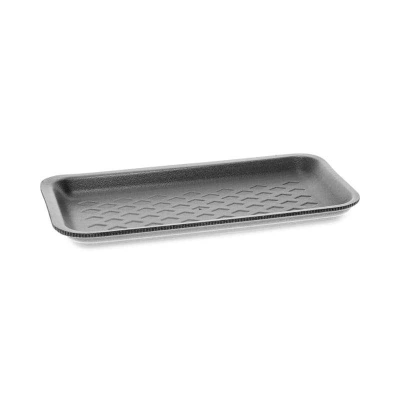 Pactiv Evergreen PCT51P917S Foam Supermarket Tray, #17S, 8.4 x 4.5 x 0.7, Black, Foam, 1,000/Carton