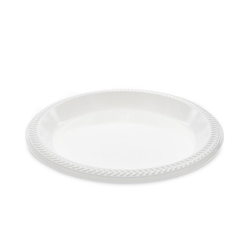 Pactiv Evergreen PCTMI10 Meadoware Impact Plastic Dinnerware, Plate, 10.25" dia, White, 500/Carton