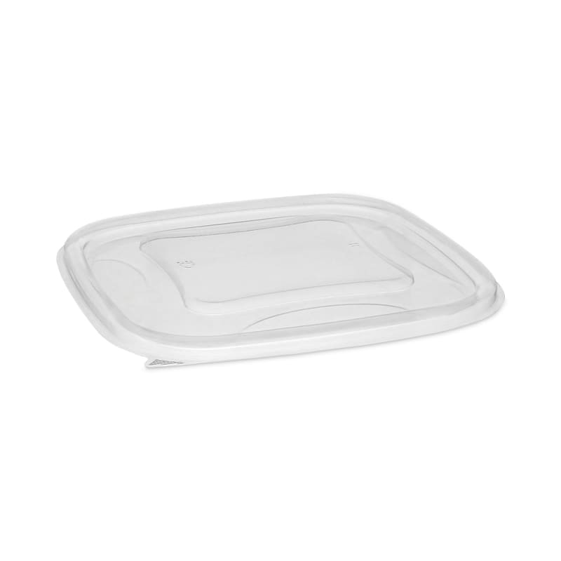 Pactiv Evergreen PCTSACLF07 EarthChoice Square Recycled Bowl Flat Lid, 7.37 x 7.37 x 0.26, Clear, Plastic, 300/Carton