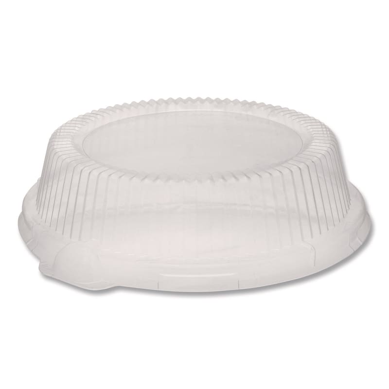 Pactiv Evergreen PCTYCI800090000 ClearView Dome-Style Lid with Tabs, 8.9" Diameter x 0.8" h, Clear, Plastic, 126/Carton