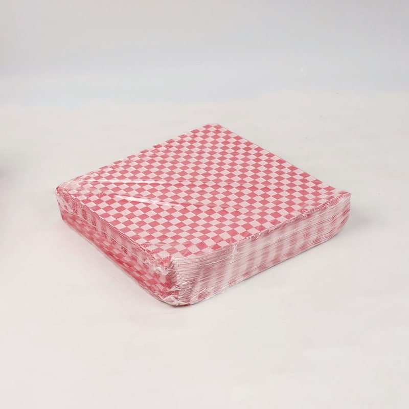 Paterson PDHWG01008 Grease-Resistant Food Wrap, 12 x 12, Red Check, 5,000/Carton