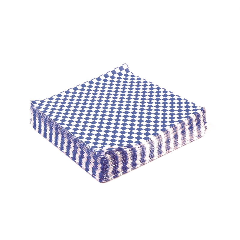 Paterson PDHWG01014 Grease-Resistant Food Wrap, 12 x 12, Blue Check, 5,000/Carton