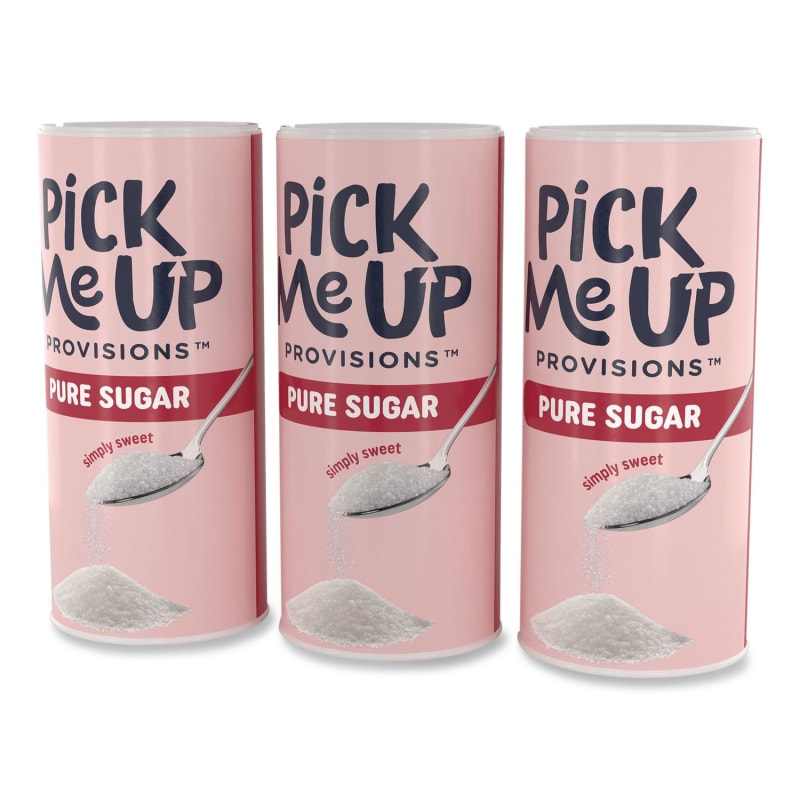 Pick Me Up Provisions PIEPM62433 Pure Sugar, 20 oz Canister, 3/Pack