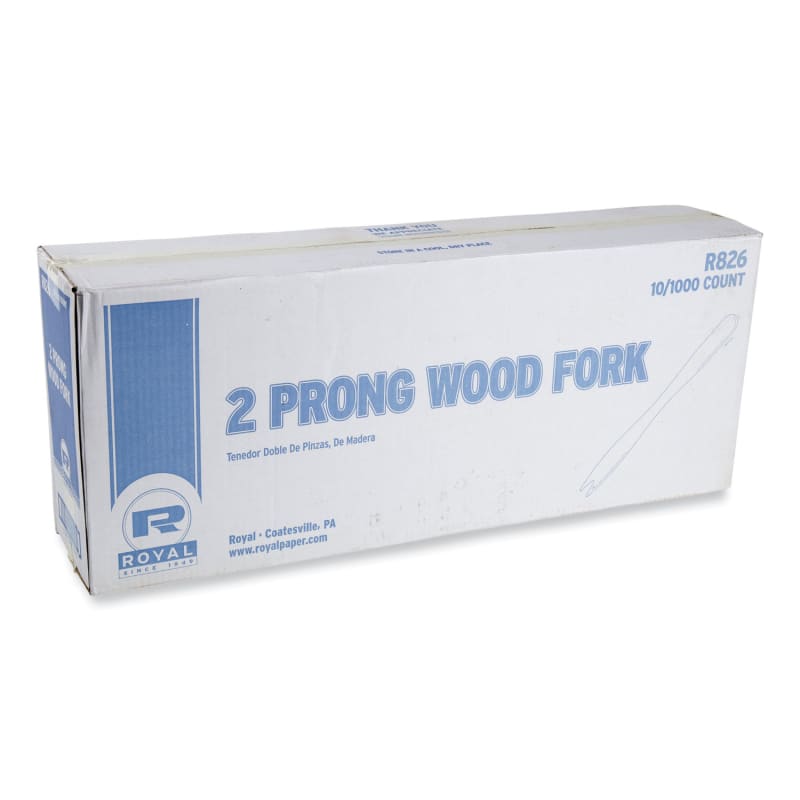 AmerCareRoyal RPPR826 Wooden Serving Fork, 5.5", Natural, 1,000/Box, 10 Boxes/Carton
