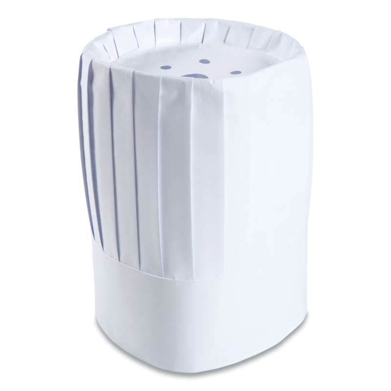 AmerCareRoyal RPPRCH10 Pleated Chef's Hats, Paper, Adjustable, 10" Tall, One Size, White, 24/Carton