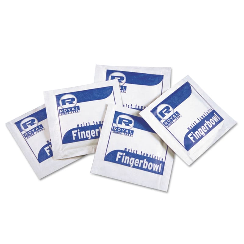 AmerCareRoyal RPPRF1MB Moist Towelettes, Individually Wrapped, 4 x 6, Lemon Scent, White, 1,000/Carton