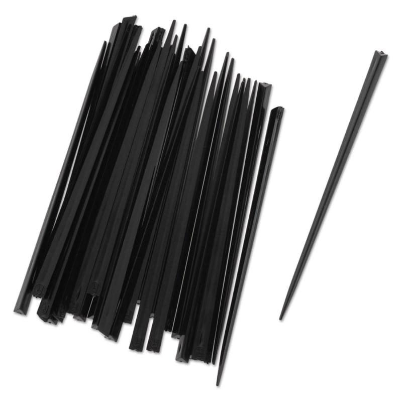 AmerCareRoyal RPPRP1494BK Prism Picks, Plastic, 4", Black, 500/Box, 5 Boxes/Carton