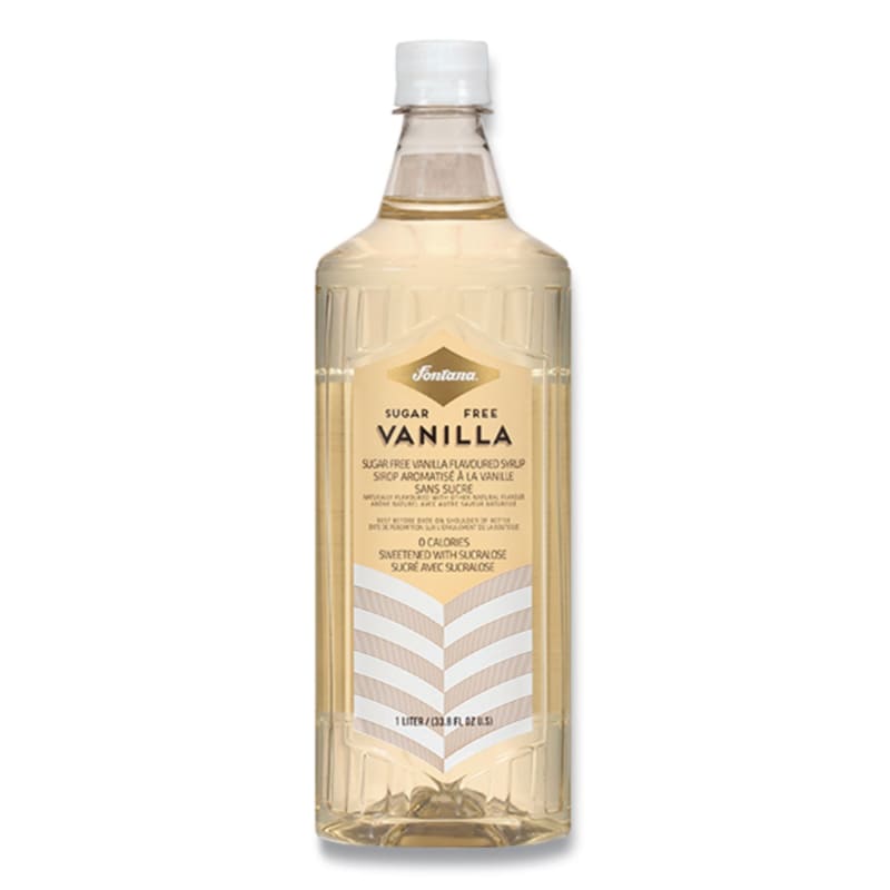 Fontana SBK412824642 Flavored Coffee Syrup, Sugar Free Vanilla, 1 L Bottle