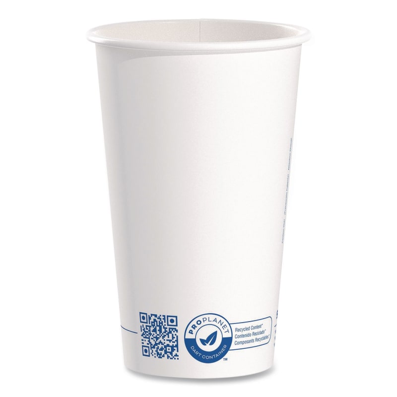SOLO SCC316RCPLANET Recycled Content PCF Paper Hot Cups, ProPlanet Seal, 16 oz, White/Blue, 1,000/Carton