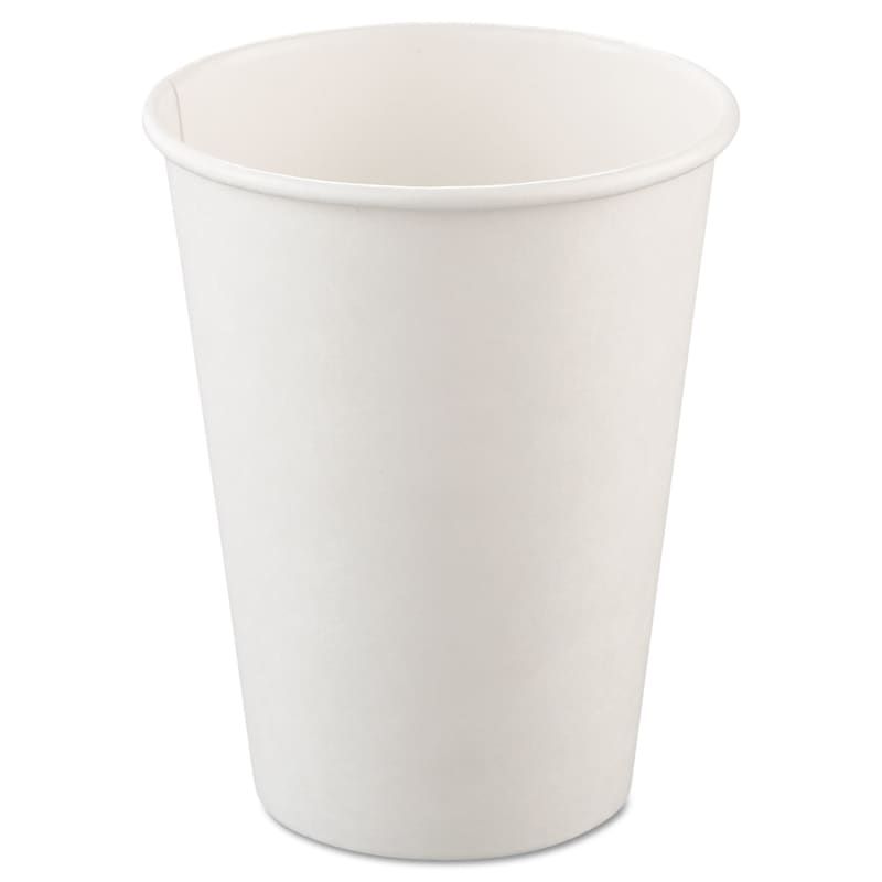 SOLO SCC412WN Single-Sided Poly Paper Hot Cups, 12 Oz, White, 50/bag, 20 Bags/carton