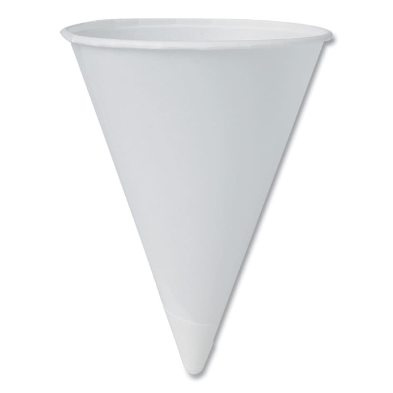 SOLO SCC4R2050 Cone Water Cups, Chipboard Box Inner Packaging, ProPlanet Seal, 4 oz, Paper, White, 200/Bag, 25 Bags/Carton