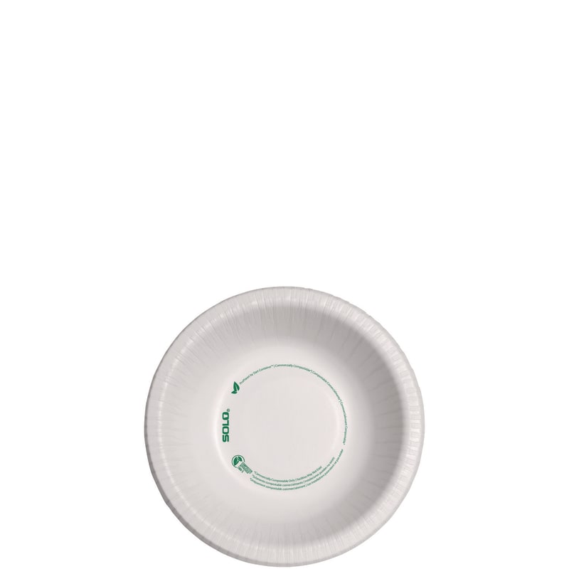 SOLO SCCHB12PLANETPK Compostable Paper Dinnerware, ProPlanet Seal, Bowl, 12 oz, White, 125/Pack