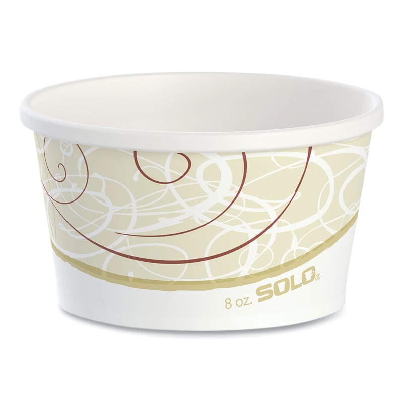 SOLO SCCHS4085SYM Flexstyle Double Poly Paper Containers, 8 oz, Symphony Design, Paper, 25/Pack, 20 Packs/Carton