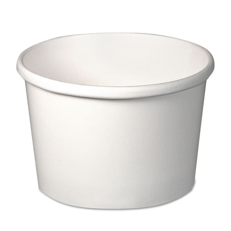 SOLO SCCHS4085WH Flexstyle Double Poly Paper Containers, 8 oz, White, Paper, 25/Pack, 20 Packs/Carton