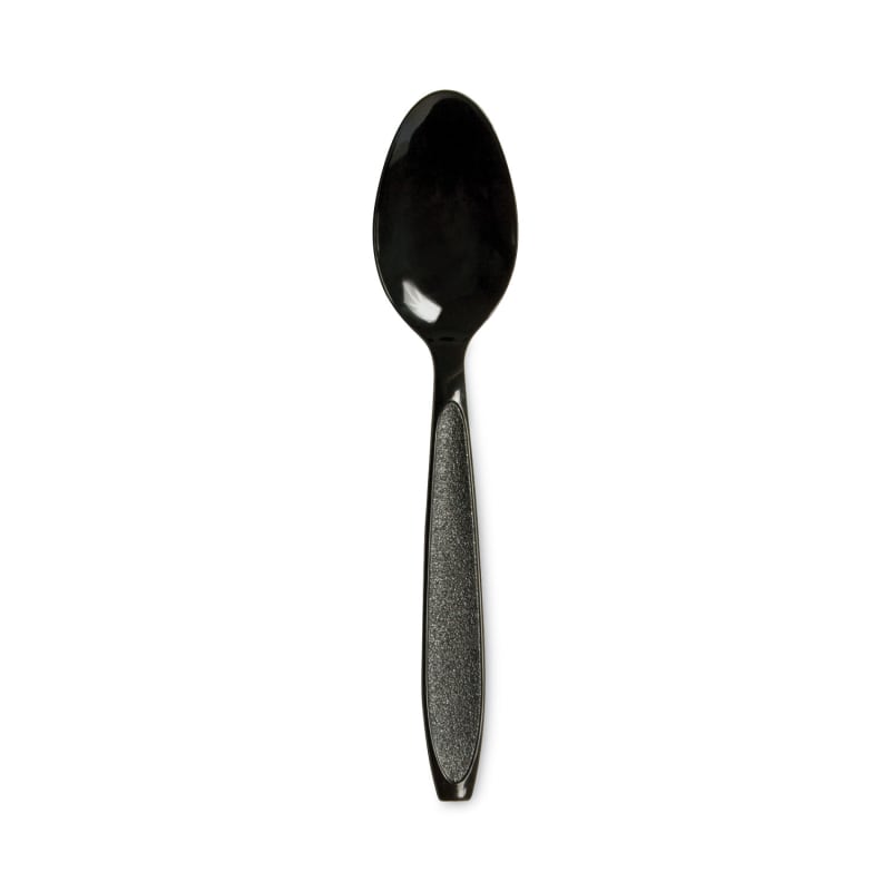 SOLO SCCHSKT Impress Heavyweight Full-Length Polystyrene Cutlery, Spoon, Plastic, Black, 1,000/Carton