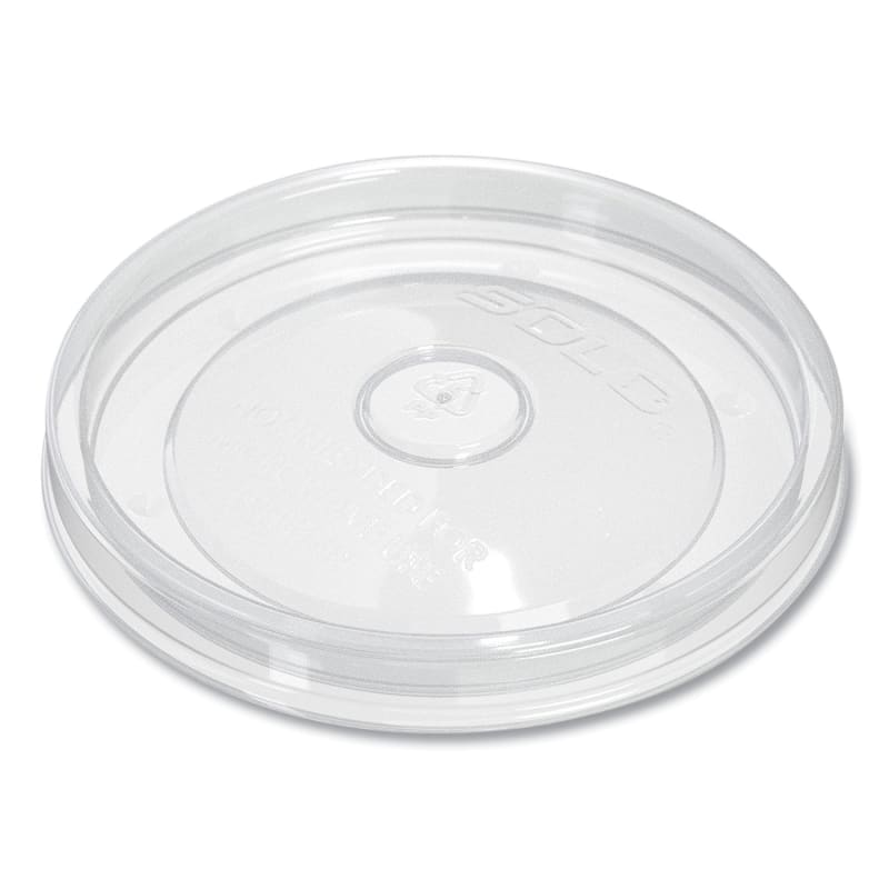 SOLO SCCLPH416R0900 Flexstyle DSP Food Containers Lids, For 16 oz Paper Containers, 3.96" Diameter x 0.4" h, Clear, Plastic, 500/Carton