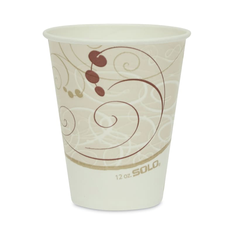 SOLO SCCRP12SPSYM Double Sided Poly (DSP) Paper Cold Cups, 12 oz, Symphony Design, 80/Sleeve, 25 Sleeves/Carton