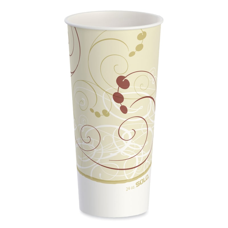 SOLO SCCRP24TPJ8000 Double Sided Poly Paper Cold Cups, 24 oz, Symphony Design, 50/Sleeve, 20 Sleeves/Carton