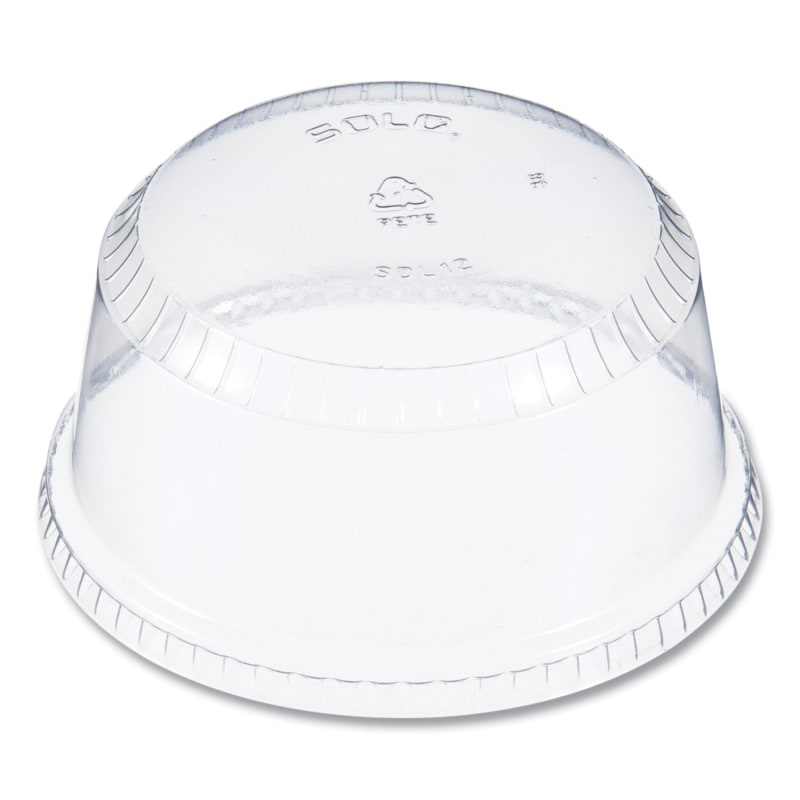SOLO SCCSDL12 SoloServe PET Sundae Cup Lids, Fits 5.5 oz to 12 oz Sundae Cups, Plastic, Clear, 1,000/Carton