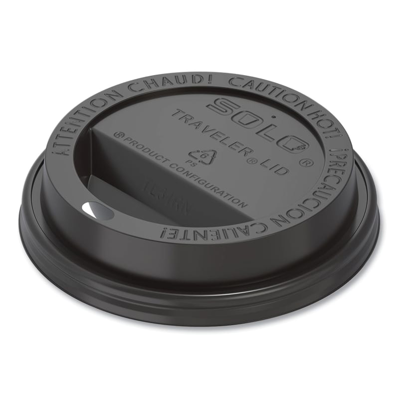SOLO SCCTL31B2 Traveler Cappuccino Style Dome Lid, Fits 10 oz Hot Cups, Plastic, Black, 1,000/Carton