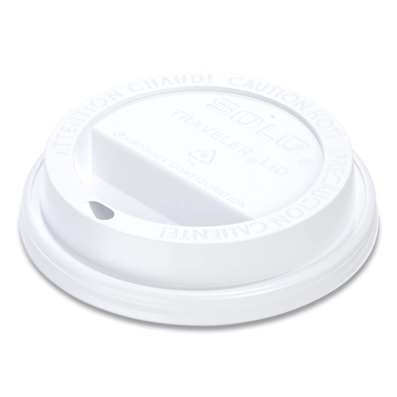 SOLO SCCTL31R2 Traveler Cappuccino Style Dome Lid, Fits 10 oz Hot Cups, Plastic, White, 100/Pack, 10 Packs/Carton