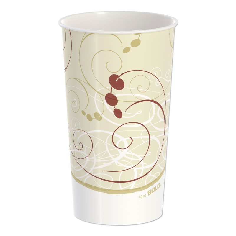 SOLO SCCTPH445PSYM Double Sided Poly Paper Cold Cups, 44 oz, Symphony Design, 40/Pack, 12 Packs/Carton