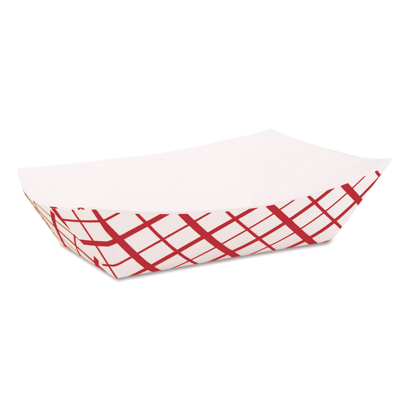 SCT SCH0421 Paper Food Baskets, 2.5 lb Capacity, Red/White, Paper, 500/Carton