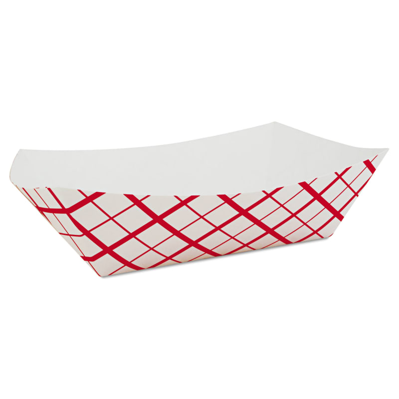 SCT SCH0433 Paper Food Baskets, 10 lb Capacity, 9.84 x 6.97 x 3.13, Red/White, Paper, 250/Carton