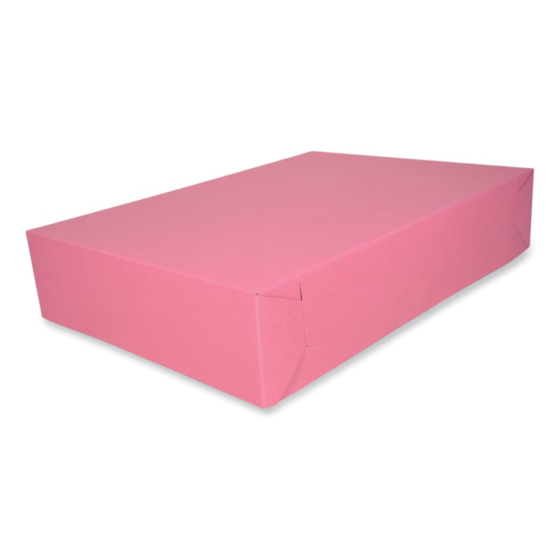 SCT SCH0894 Pink Two-Piece Non-Window Bakery Box, 19.5 x 14 x 4, Pink, Paper, 100/Carton